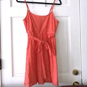 Coral floral sundress